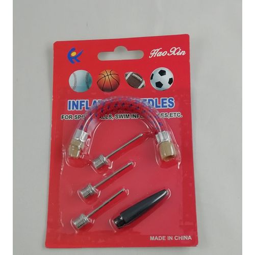 Set 5pcs Aiguille Pour Pompe À Ballon 3 Embouts 1 Câble 1 Support Gonflage