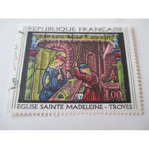 Timbre Oblitéré Vitrail De L'église Sainte Madeleine De Troyes (Aube) - N° 1531