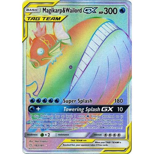Carte Pokémon 183/181 Magikarp & Wailord Gx Sl9 - Soleil Et Lune - Duo De Choc - Anglaise