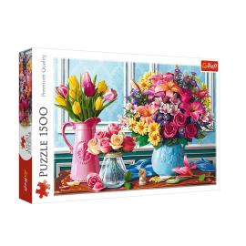 Puzzle Fleurs dans un vase bleu, 500 pieces