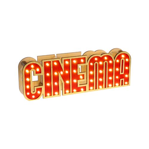 Décoration Lumineuse En Bois Cinéma 30 X 4 X 10 Cm