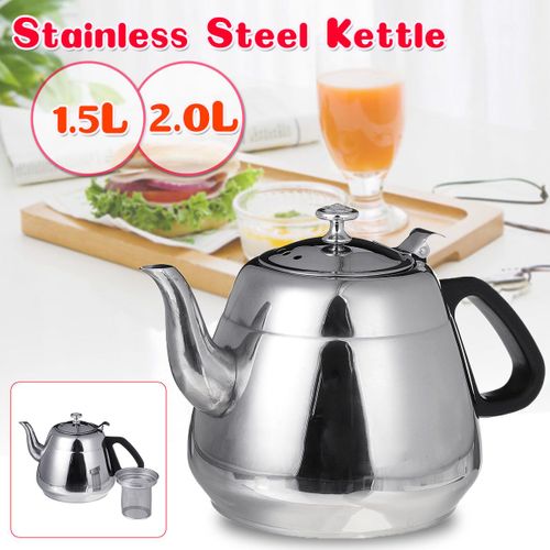 XM Bouilloire à café en acier inoxydable 1?5l/2?0l Théière bouilloire avec filtre passoire pour la cuisine pour le Camping