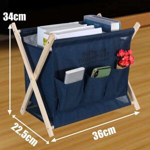 Porte-Revues Tissé à La Main Sur Pied - Panier De Rangement 35x10x36 Cm Pour Magazines, Livres, Bureau