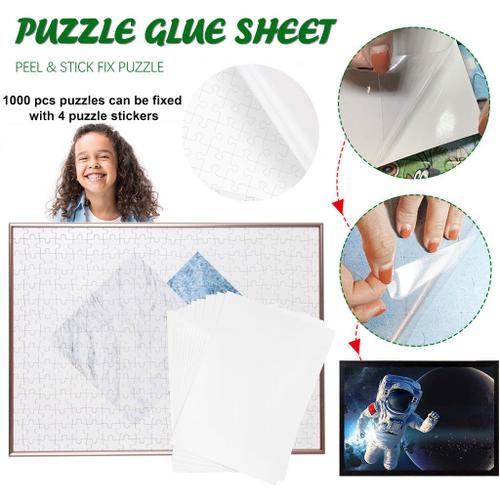 XM Autocollants de puzzle à fixer 1000 pièces de puzzle Puzzle peau grandes  feuilles de colle de Puzzle claires support adhésif Transparent