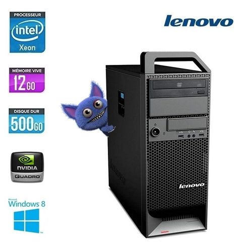 LENOVO THINKSTATION S30 XEON E5-1607 3.0GHZXeon-3.0 GHz 12 Go 500 Go Go DVDRW NVIDIA QUADRO K2000D Windows 8 Clavier+souris compatible AZERTY