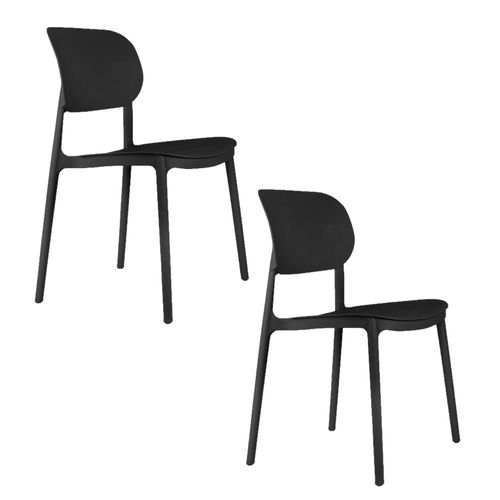 Lot De 2 Chaises Design Cheer - Noir