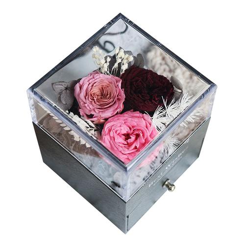Forever Flower Gift Box Boîte à bijoux - Cadeau d'anniversaire pour femmes, mères et petites amies