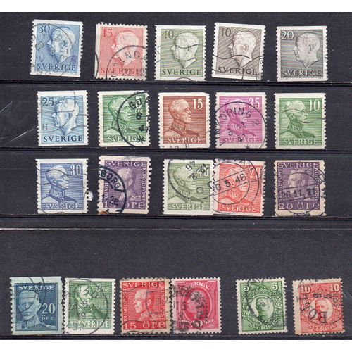 Suède- Lot De 21 Timbres Oblitérés