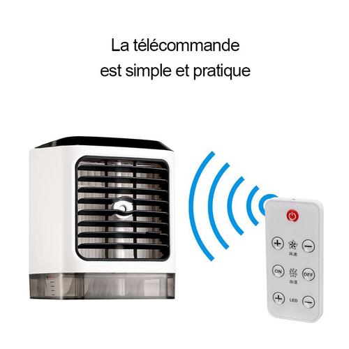 Climatiseur Mobile Portable Climatiseur Ventilateur Cooler Climatiseur Refroidisseur d'air 3 en 1 Ventilateur de Bureau Avec Télécommande Blanc