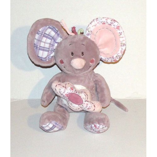 Doudou Souris Noukies Musicale Peluche Souris Nina Parme 29 Cm