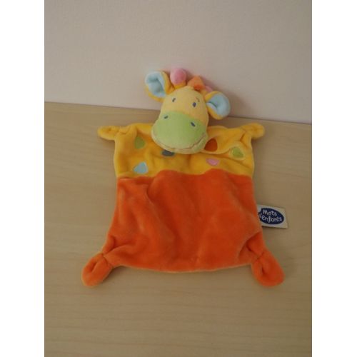 Doudou Girafe Jaune Orange Mots D'enfants