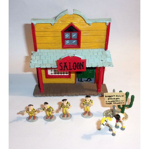 Saloon + 6 Figurines Lucky Comics En Plomb - 2007