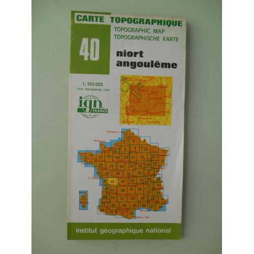 Carte Topographique 40 : Niort Angoulême Parc Du Marais Poitevin - Val De Sèvre Et Vendée Est