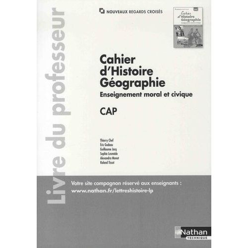 Cahier D'histoire Géographie Enseignement Moral Et Civique Cap - Livre Du Professeur