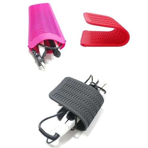 1 Pc Tapis D'isolation Silicone Antidérapant Résistant À La Chaleur Tapis Poche De Rangement Défriser Les Cheveux Fer À Friser Pad Sacs Utilisation Répétable