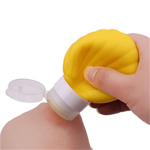 1pc Silicone Presser Voyage Bouteille Coquillage Forme Vide Conteneur Tube Portable Voyage Maquillage Outil 