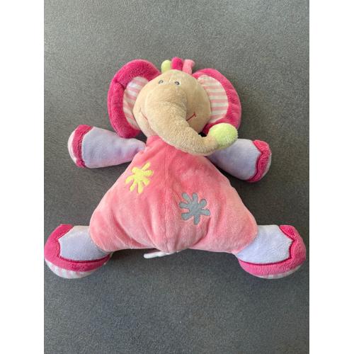 Doudou Musical Éléphant Nattou Rose