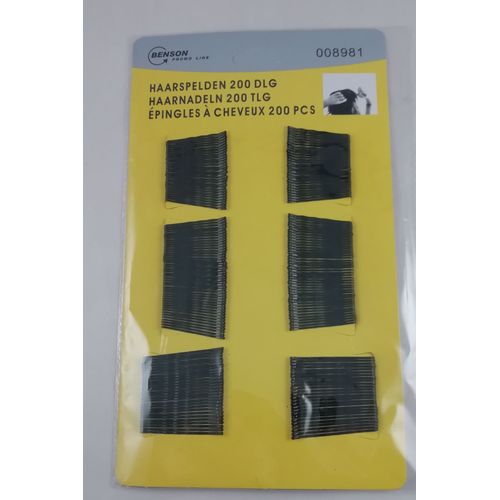 Set De 200 X Barrettes À Cheveux Noires 6 Cm Métal Pince Épingle