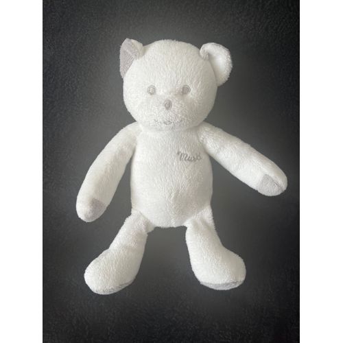 Doudou Ours Blanc Musti Mustela 20 Cm