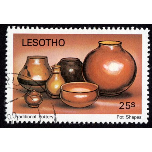Timbre Traditional Pottery.Lesotho.25s.Pot Shapes.