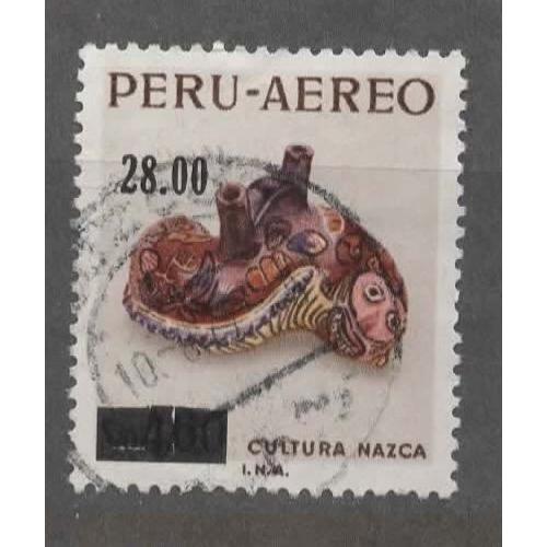 Pérou, Timbre-Poste Aérienne Surchargé Y & T N° 434 Oblitéré, 1976 - Culture Nazca