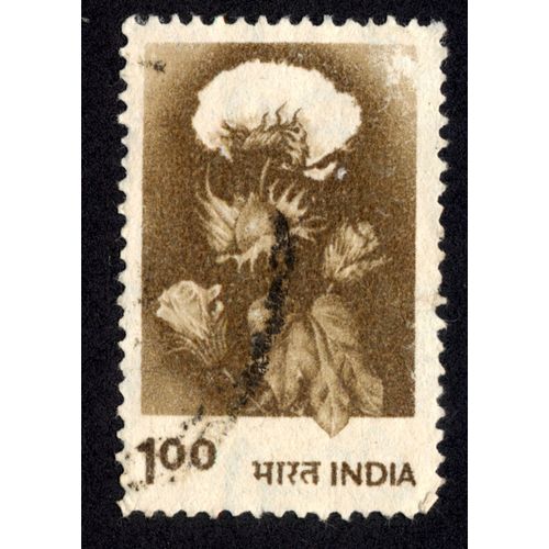 Timbre Une Fleur . India .1,00