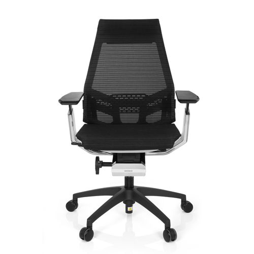 Chaise De Bureau / Chaise Bureau Genidia Smart White Cm Tissu Maille Noir Al Chrome Hjh Office