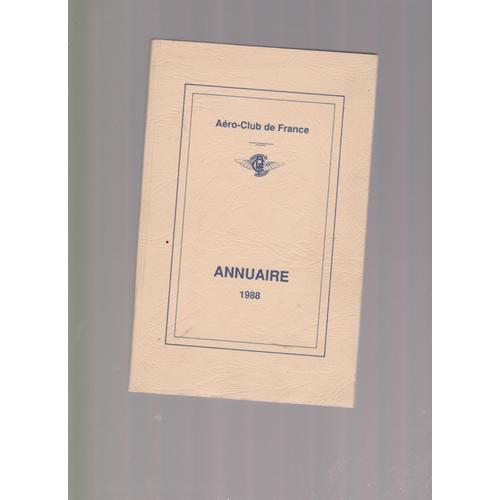 Aéro Club De France, Annuaire 1988
