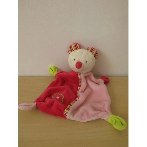 Doudou Souris Rose Blanche Baby Club C&a