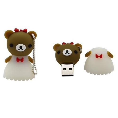 Clé USB Pendrive Pen Drive Pendrive 64 Go - Hi-speed 2.0 - Novia Oso (bride bear - ours de mariée)