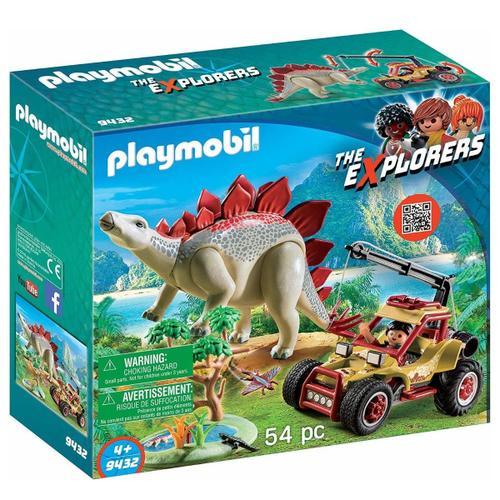 Playmobil The Explorers 9432 - Explorer Avec Véhicule Et Stégosaure