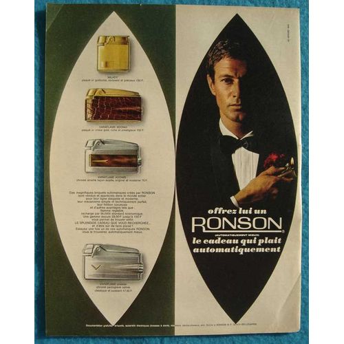 Publicité Papier - Briquet Ronson De 1967