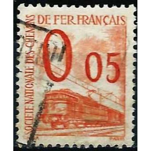 France 1960, Très Beau Timbre Pour Colis Postal, Petits Colis, Locomotive Électrique, Yvert 31, 0.05f. Orange, Oblitéré, Tbe -