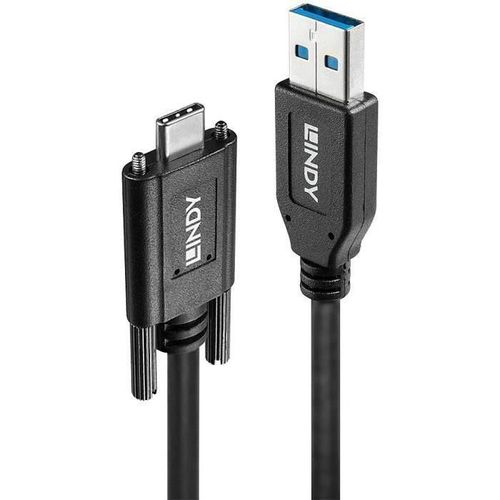 Lindy - Câble USB - 24 pin USB-C (M) pour USB type A (M) vissable - USB 3.1 Gen 2 - 1 m - noir
