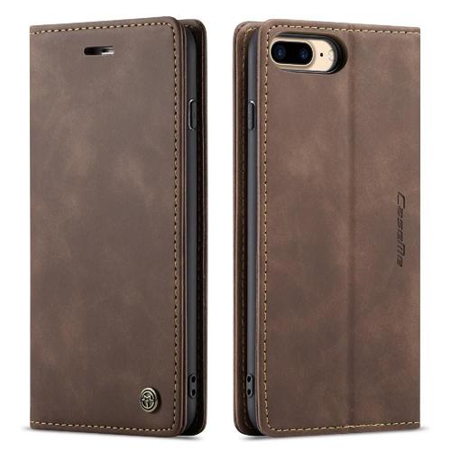 Flip Étui Pour Iphone 6 Plus/6s Plus Portefeuille En Cuir Pu Vintage Fermeture Magnétique Antichoc Livre Flip Folio Étui Avec Fente Pour Carte, - Le Brun