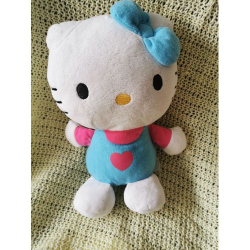 Peluche Hello Kitty Bleu Rose Coeur Sanrio