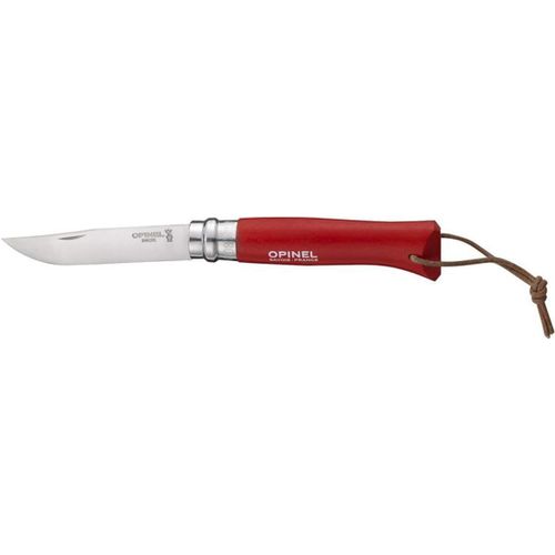 Opinel Couteau De Poche Rouge Avec Étui Simili Cuir N°08