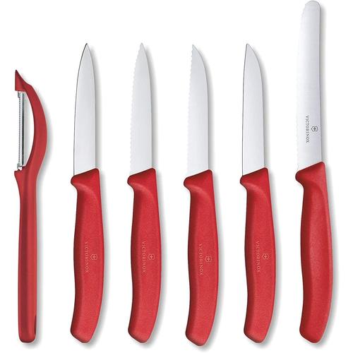 Victorinox Swiss Classic Rouge Jeu De 6 Couteaux À Légume