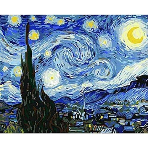 Van Gogh Peinture Par Numéro Image À L'huile Sur Toile Kits De Bricolage Peinture Acrylique Paysage Figure Dessin Coloriage Par Numéro Décor À La Maison 40x50cm