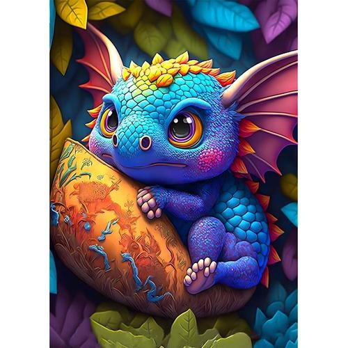 Peinture Diamant Adulte, Diamant Painting Complet Dragon, 5d Enfants Broderie Colorée Diamond Painting Kit Strass Point De Croix Cristal Painting Diamond Art Pour Décoration Murale 30x40cm