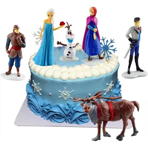 Frozen Figurines, 6 Pièces Figurine La Reine Des Neiges, Frozen Décorations De Gâteaux Mini Figurines, Décoration De Gâteau Figurine De Dessin Animé Pour Enfants Fête D'anniversaire, Baby Shower