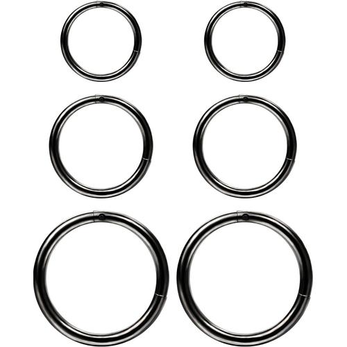 6 Pièces 16 Jauge Anneau De Nez En Acier Inoxydable Anneau De Nez Lip D'oreille Piercing Bijoux, 3 Tailles(Noir)