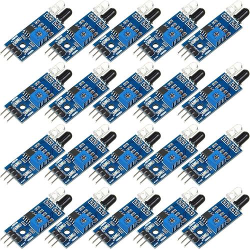 20 Pièces Module de Capteur d'Évitement d'Obstacles Infrarouge IR Module de Capteur Photoélectrique Réfléchissant à 3 Fils Compatible avec Arduino/Raspberry Pi 3/ Robot de Voiture Intelligent