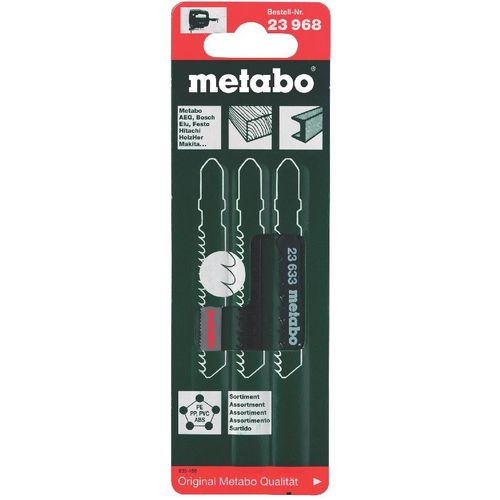 Metabo Assortiment de lames de scies sauteuses, bois+métal, 3 pièces