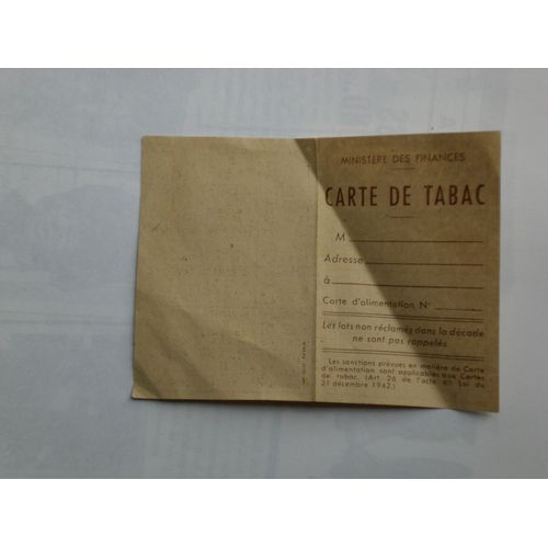 Carte De Tabac Vierge