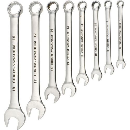 Jeu de 8 clés mixtes acier chrome vanadium