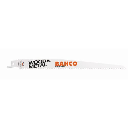 Bahco Jeu de lames de scie sabre bimétal Sandflex pour bois et métal, 6 dents au pouce, 300 mm - 5 pcs/conditionnement au détail - 3940-300-6-SL-5P