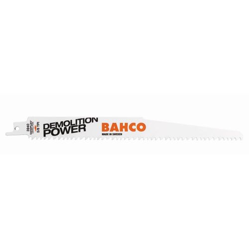 Bahco Lame de scie sabre bimétal Sandflex pour démolition, 5/8 dents au pouce, 300 mm - 5 pcs/conditionnement au détail - 3940-300-5/8-DSL-5P