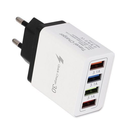 Chargeur Usb À 4 Ports Colorés De Voyage, Tête De Charge À Induction, Charge Rapide Pour Téléphone Portable, Adaptateur De Téléphone