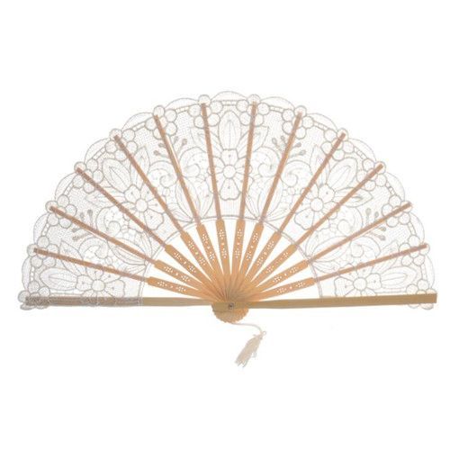 Expédié De Paris - Eventail Retro Vintage Traditionnel Bambou Nature Rouge Beige Rose Fushia Violet Bleu Blanche Dentelle Soirée Déguisement